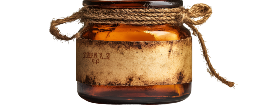 Close-up of a Glass Jar with Detailed Texture