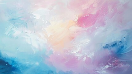 Whispers of Serenity Ethereal Pastel Abstract Painting with Fluid Brushstrokes