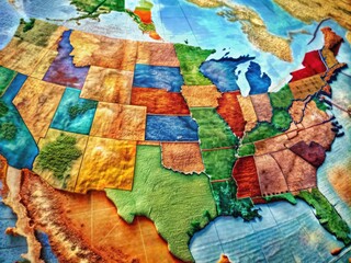 Detailed 1883 U.S. Map Featuring States, Major Cities, Geographic Features and Historical Context