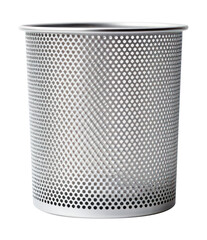 PNG Silver trash can white background flowerpot container.