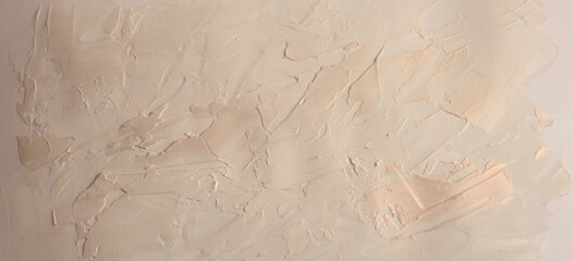 Art oil and acrylic smear blot canvas painting stucco wall. Abstract texture beige, nacre glitter...