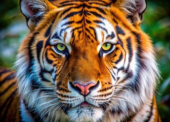 Detailed Close-Up of a Majestic Tiger Face Clipart with Striking Features and Vibrant Colors