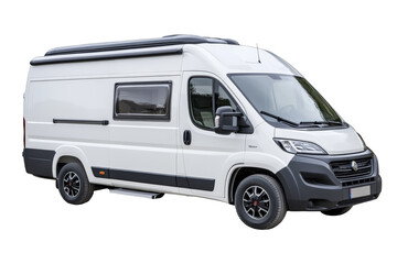 Modern white camper on transparent background