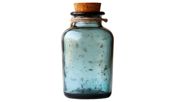Blue Glass Jar with a Cork