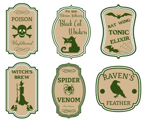 Labels for halloween gift decorating, stickers for sketchbooks and more. Gloomy poison stickers.