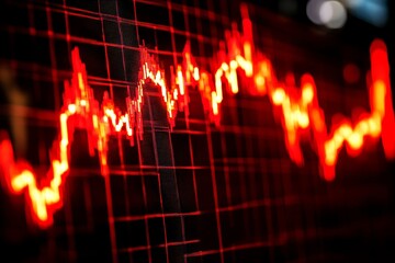 Falling stock market graph, economical crisis, Generative AI