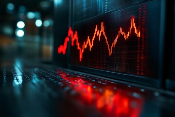 Falling stock market graph, economical crisis, Generative AI