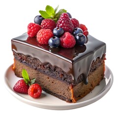 chocolate cake with berries