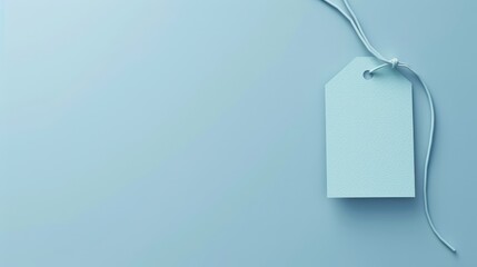 Retail-themed banner, soft blue background, single price tag icon in the corner, clean space for text. 