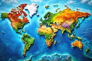 Detailed Free Map of the World with Colorful Countries and Clear Borders for Educational Use