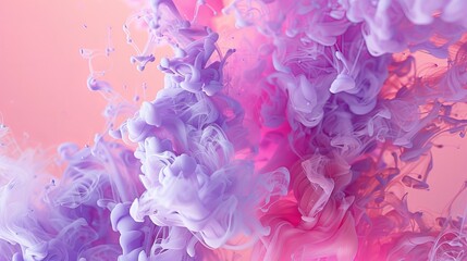 Fototapeta premium Enchanting Swirls of Pink and Purple Ink Mesmerizing Liquid Art in Motion
