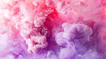 Enchanting Pink and Purple Ink Swirls A Captivating Closeup of Mesmerizing Water Patterns