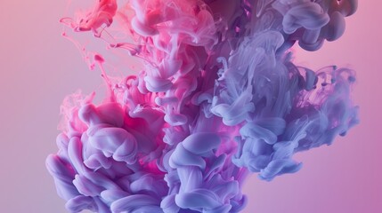 Vibrant Watercolor Symphony Pink and Purple Ink Swirls in Mesmerizing Detail