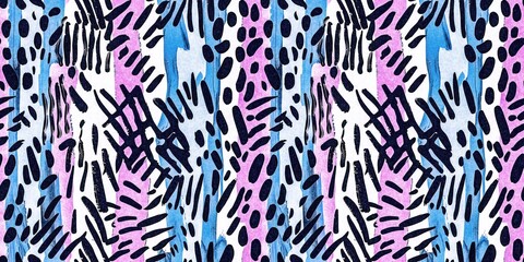 Fun girly camouflage border pattern in vibrant stripes and spotted seamless design . Modern skin banner texture patched effect for festival and beach wear style in ribbon repeat.