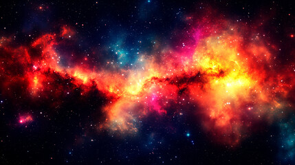 Fototapeta premium Colorful Nebula in Deep Space with Stars and Galaxies