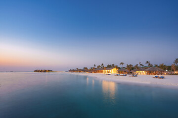 Fototapeta premium Luxury Tourism in Maldives including its facilities and luxury experiences