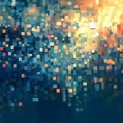 Colorful Pixel Grid Background
