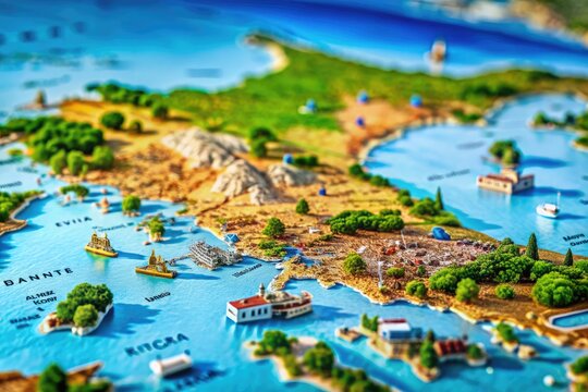 Detailed Map of Greece Featuring Islands, Landmarks, Cities, and Geographical Features for Exploration