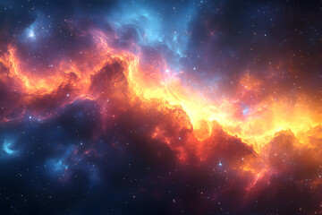 Obraz premium Cosmic Galaxy with Bright Nebula