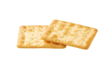 Two water crackers isolated. Water crackers  isolated on white background.