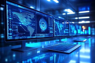 Obraz premium Business Computer Online Update, Generative AI