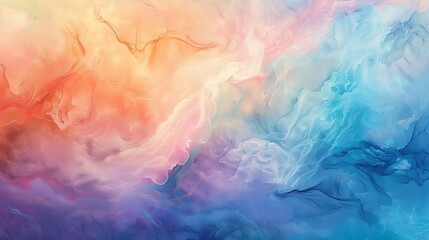 Serenity in Pastel Abstract Painting with Soft Gradients and Calming Hues