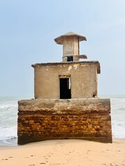  Old lighthouse on the beach