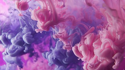 Obraz premium Vibrant Ink Explosion Mesmerizing Pink and Purple Swirls in Water Abstract Artistic Background for Design Projects