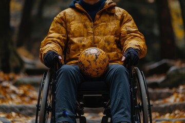 Close up of unrecognizable African-American man reading Braille book in college library, copy space, Generative AI