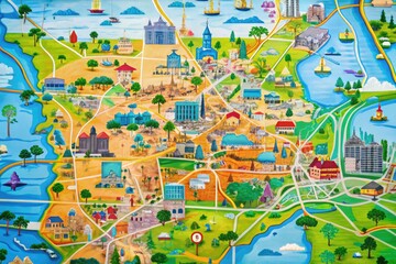 Detailed Orlando Map of Florida Highlighting Attractions, Neighborhoods, and Transportation Routes