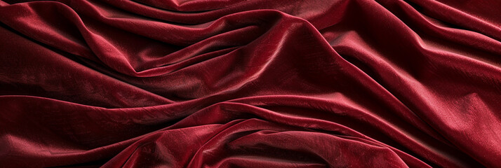 Obraz premium Luxurious Burgundy Velvet Curtain Draping with Rich Red Blank Space