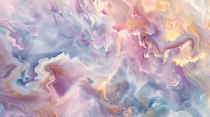 Fototapeta premium Whimsical Pastel Dreams Vibrant Brushstrokes and Soft Hues in High Detail Stock Image
