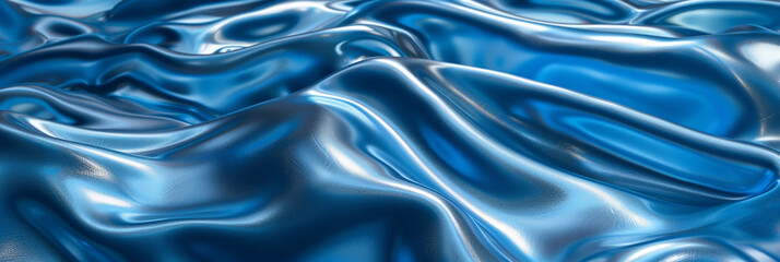 Obraz premium Pure Cobalt Blue Background with Metallic Liquid Rip