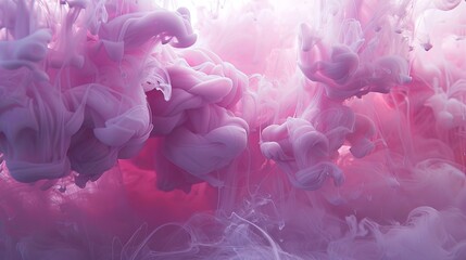 Obraz premium Vibrant Swirling Ink Clouds Captivating HighDetail Image of Pink and Purple Fluid Dynamics in Water