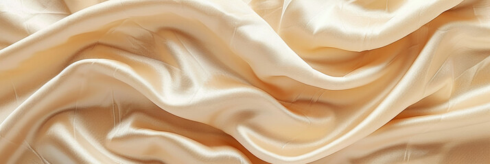 Fototapeta premium Luxurious Smooth Beige Velvet Fabric with Neutral Beige Blank Space