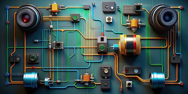 Diagram Illustrating a Parallel Circuit with Components and Connections for Educational Purposes