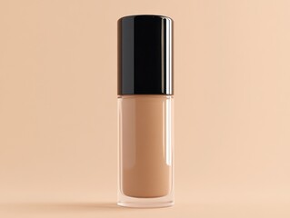 Makeup foundation texture swatch. BB cream, concealer, paint smear isolated on white background. Brown liquid make up product closeup