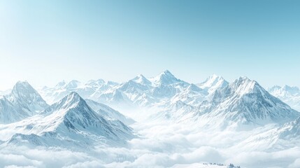 Majestic snow-capped mountains under a clear blue sky