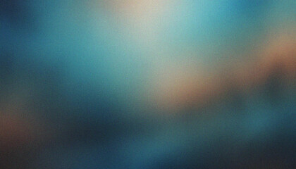 abstract color gradient background with copy space on grainy texture web banner poster cover design Blue, Brown. Vibrant color backdrop featuring sleek grainy transitions