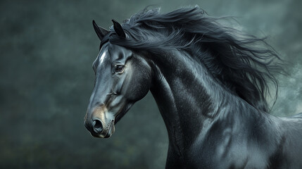 Majestic Black Stallion - majestic horse