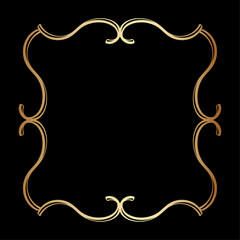 Victorian Style Frame Background in Black and Gold