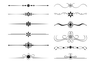 Divider Set of Flourish Floral Flower Separator Elements
