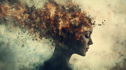 An image reflecting the concept of psychology, the human psyche, various emotional and social psychological problems of a person