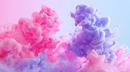 Obraz premium Vibrant Pink and Purple Ink Swirls A Stunning HighResolution Image for Artistic Inspiration