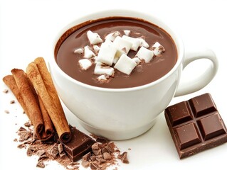 A white cup of hot chocolate 