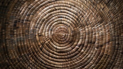 Fototapeta premium Artisanal Excellence Intricate Woven Mat from Above Handcrafted Texture and Detail in Circular Design