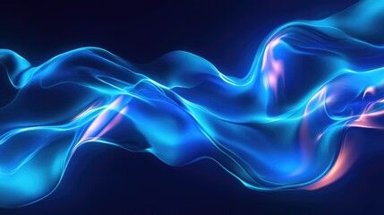 Fototapeta premium Flowing Blue Plasma Abstract Design with Futuristic Energy Pattern