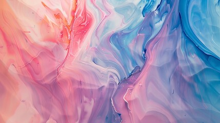 Pastel Dreams Abstract Painting in Soft Hues and Flowing Brushstrokes Topdown View Stock Image