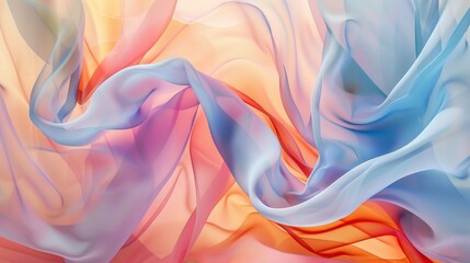 Fototapeta premium Pastel Dreams Abstract Artwork with Fluid Lines and Soft Gradients Topdown Aerial View for Design Inspiration and Creativity