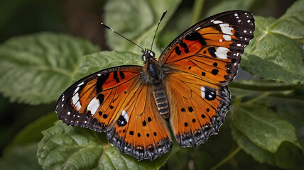 Obraz premium Closeup Of A Butterfly Serene Capturing Cemetery Mirroring Beauty Background